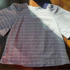 FRNCH Women’s Blouse in Light Blue and White Stripes